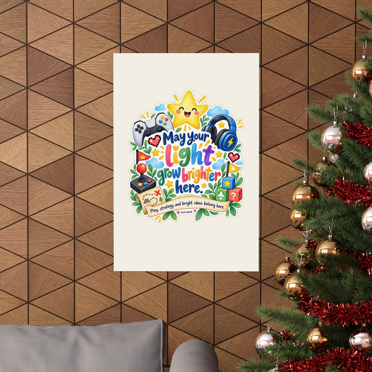 Gamer Kids Wall Art Print, May Your Light Grow Brighter Here – photo 6 of 20