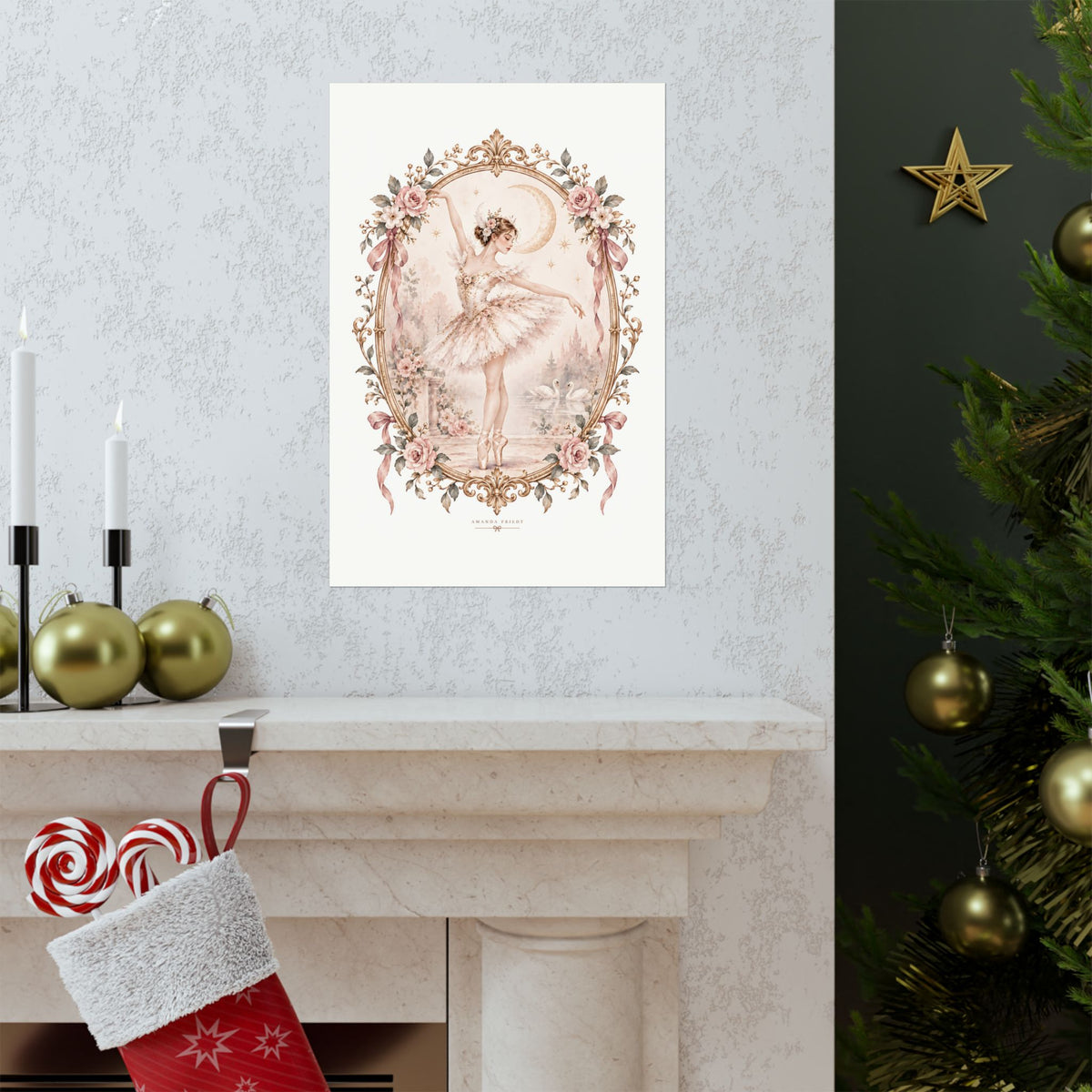 Ballerina and Moon Wall Art Print – photo 16 of 20