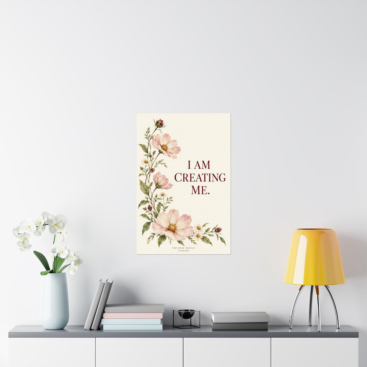 I Am Creating Me Affirmation Print, floral quote poster – photo 10 of 20