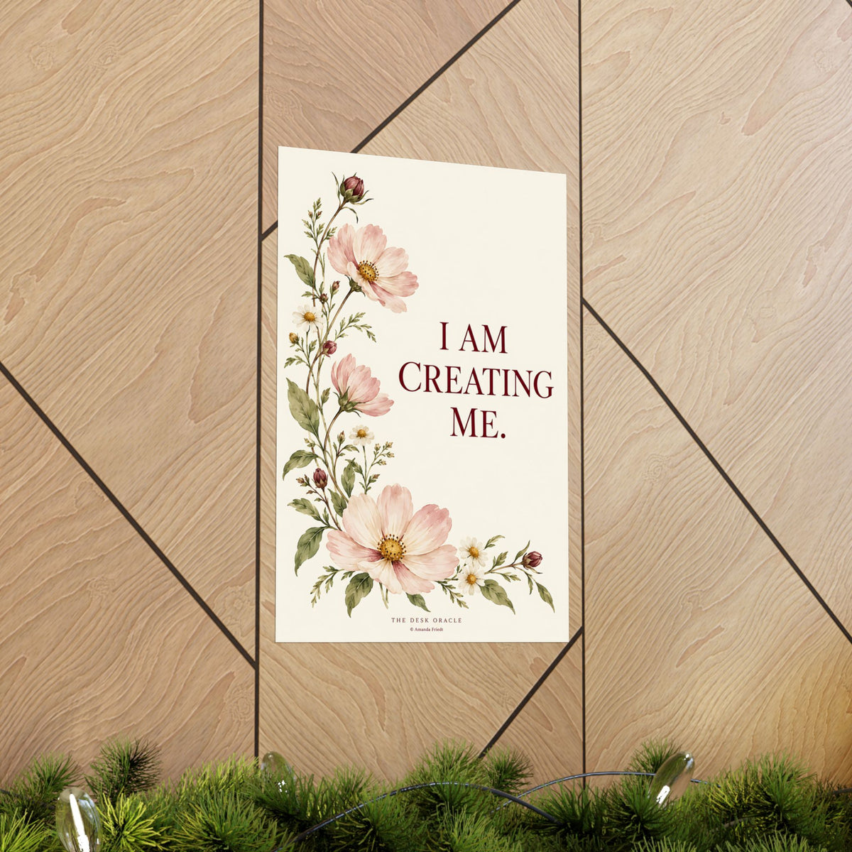 I Am Creating Me Affirmation Print, floral quote poster – photo 14 of 20