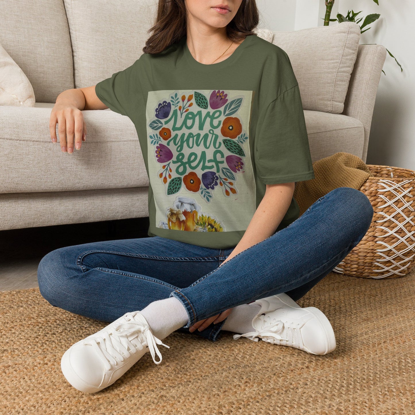 Love Your Self Floral Tee — Inspirational Self-Love T-Shirt
