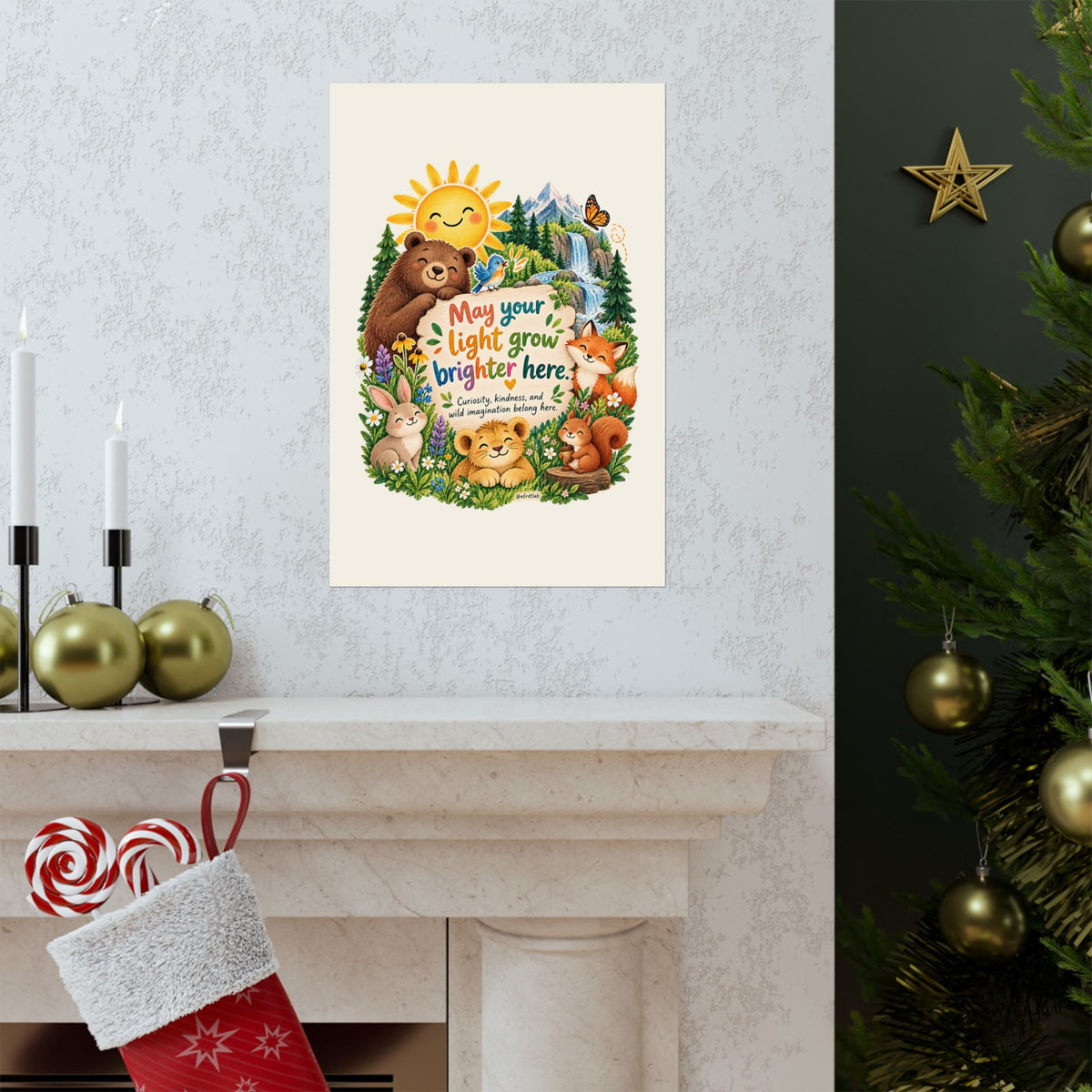 Woodland Animal Kids Poster, May Your Light Grow Brighter Here – photo 16 of 20