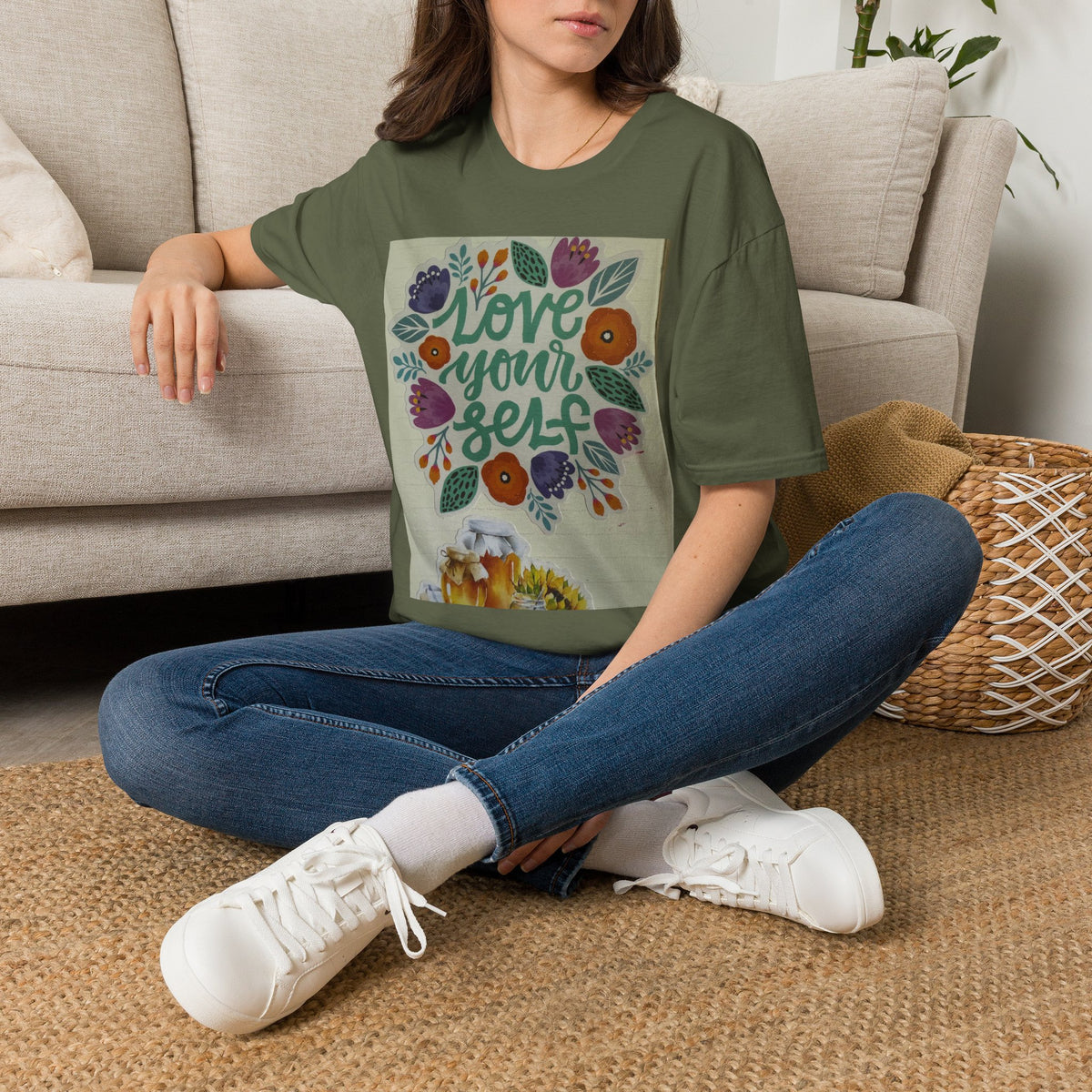 Love Your Self Floral Tee — Inspirational Self-Love T-Shirt