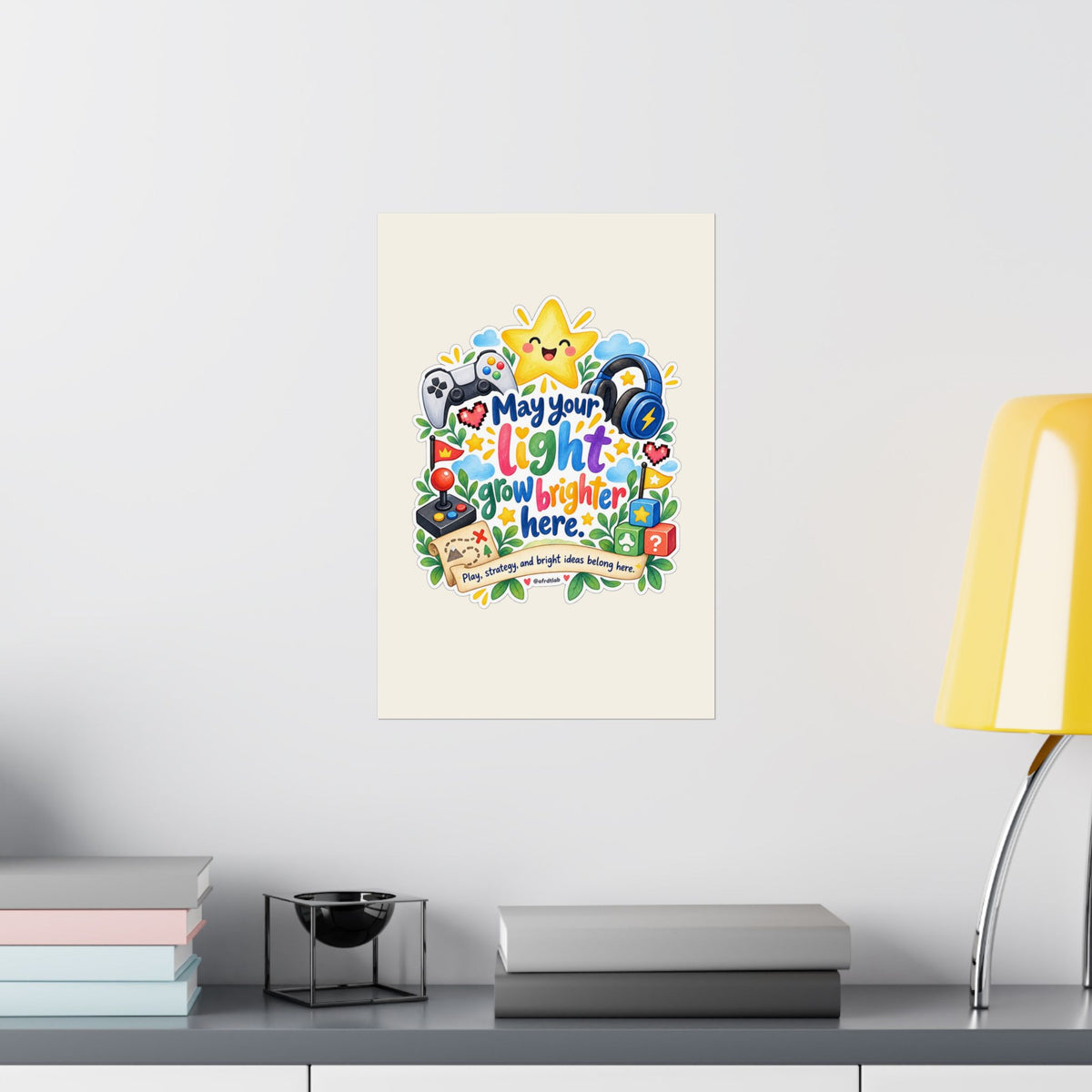 Gamer Kids Wall Art Print, May Your Light Grow Brighter Here – photo 17 of 20