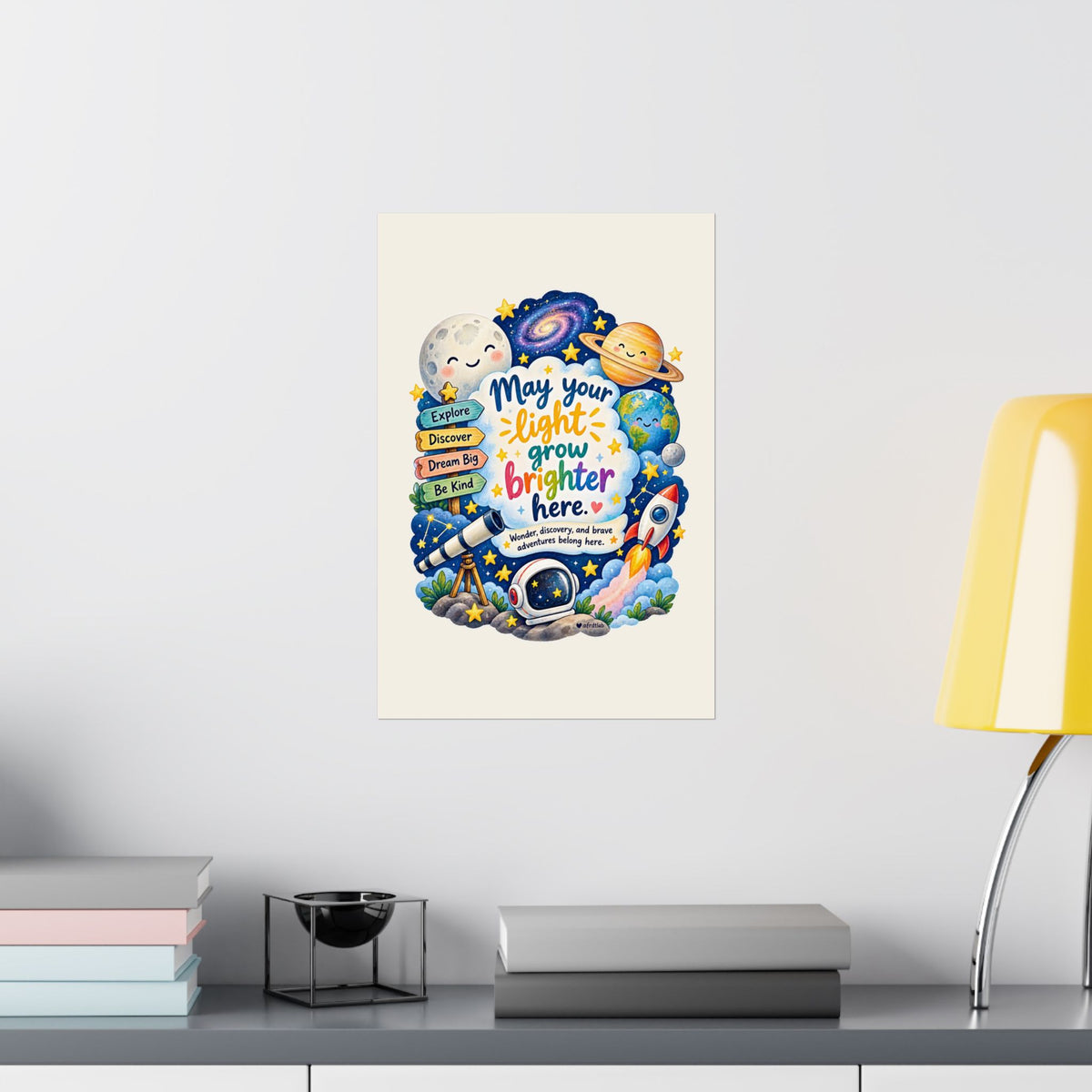 Space Kids Wall Art Print, May Your Light Grow Brighter Here – photo 17 of 20