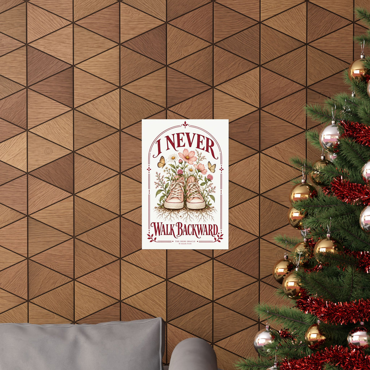 I Never Walk Backward Print, floral sneaker motivational poster – photo 13 of 20