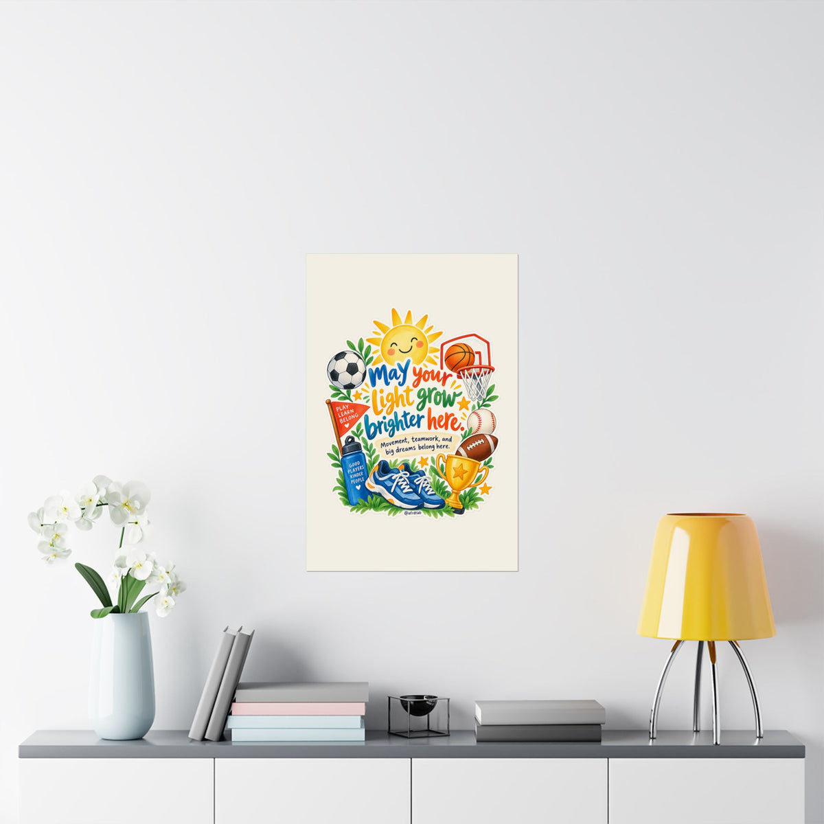 Sports Kids Wall Art Print, May Your Light Grow Brighter Here – photo 10 of 20