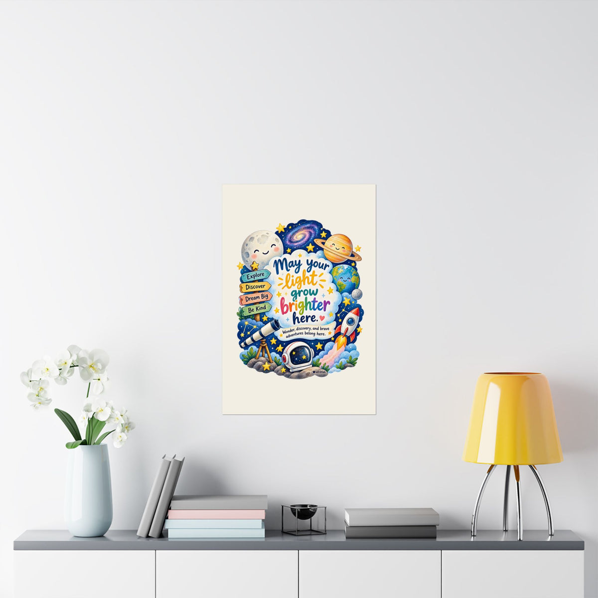 Space Kids Wall Art Print, May Your Light Grow Brighter Here – photo 10 of 20