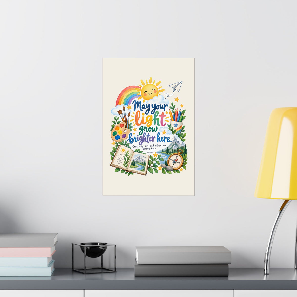 Art Room Kids Wall Art Print, May Your Light Grow Brighter Here – photo 17 of 20