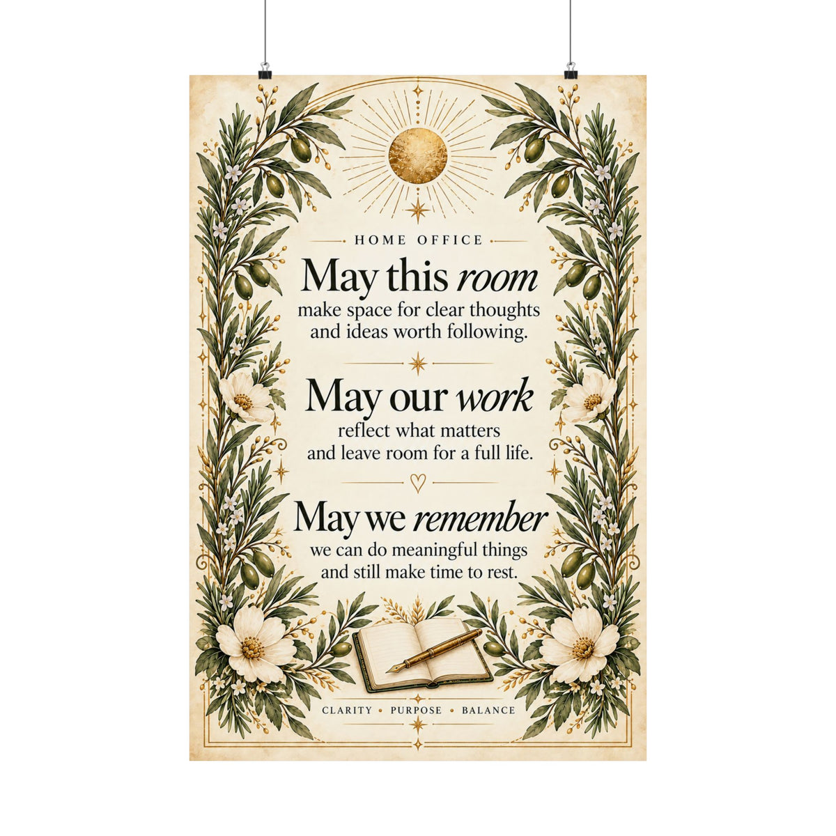 Home Office Blessing Print, May This Room Make Space for Clear Thoughts – photo 3 of 20
