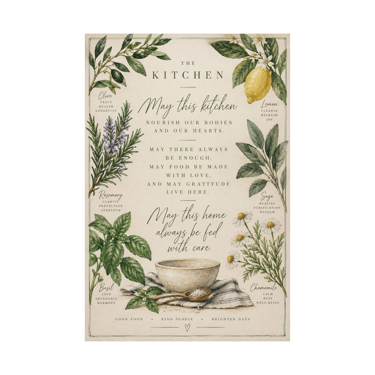Kitchen Blessing Print, herb botanical kitchen prayer – photo 18 of 20