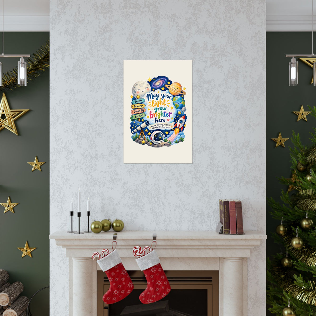 Space Kids Wall Art Print, May Your Light Grow Brighter Here – photo 9 of 20