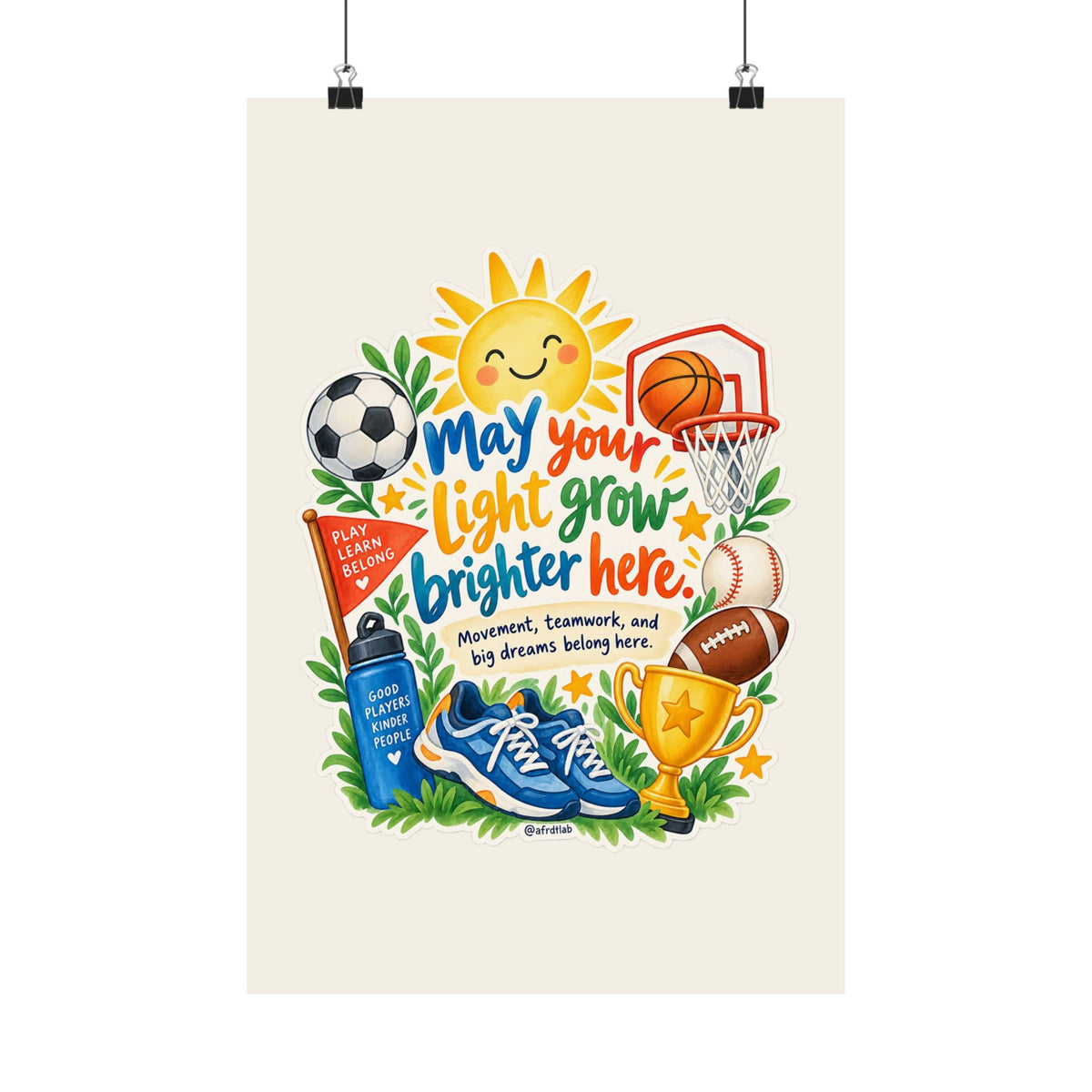 Sports Kids Wall Art Print, May Your Light Grow Brighter Here – photo 2 of 20