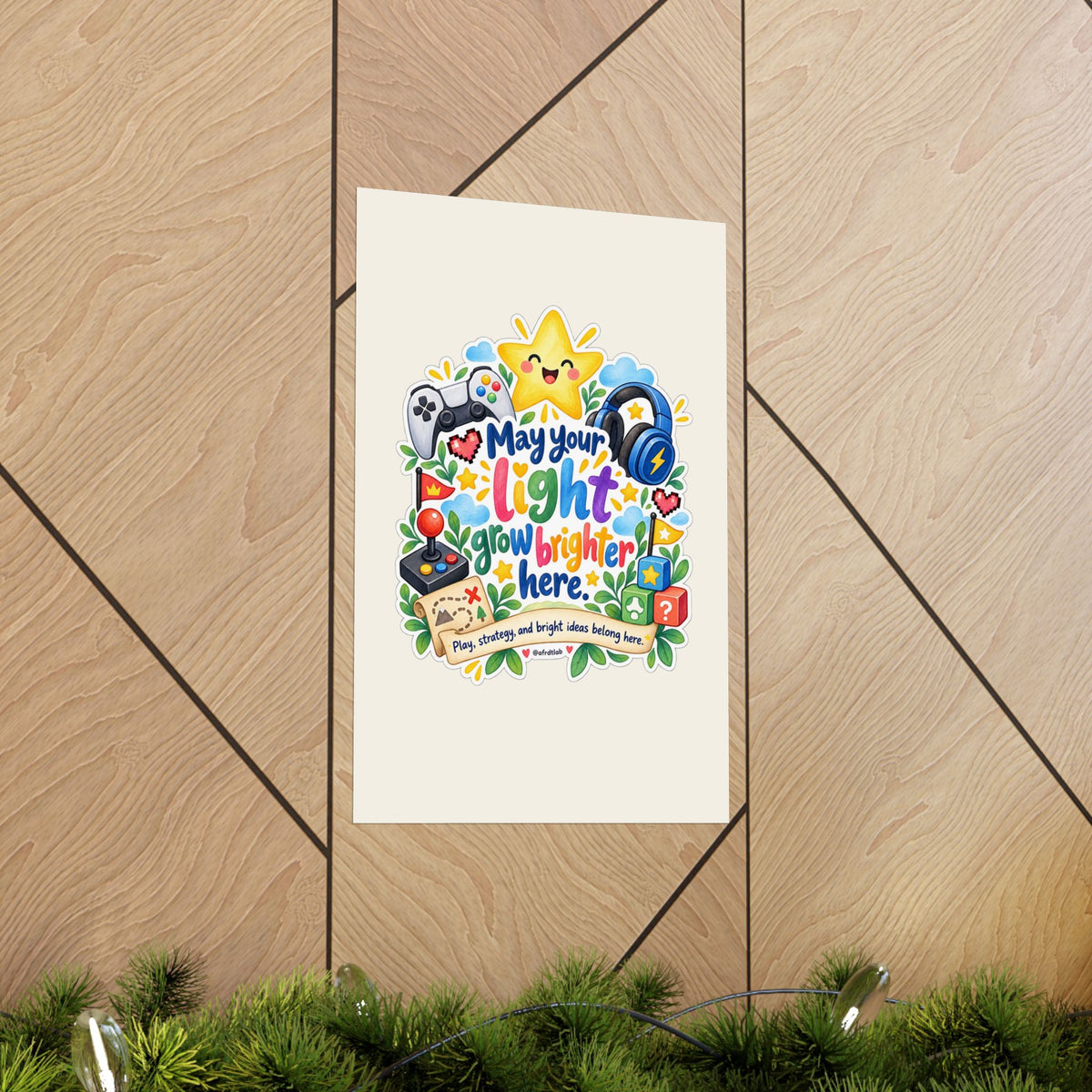 Gamer Kids Wall Art Print, May Your Light Grow Brighter Here – photo 14 of 20