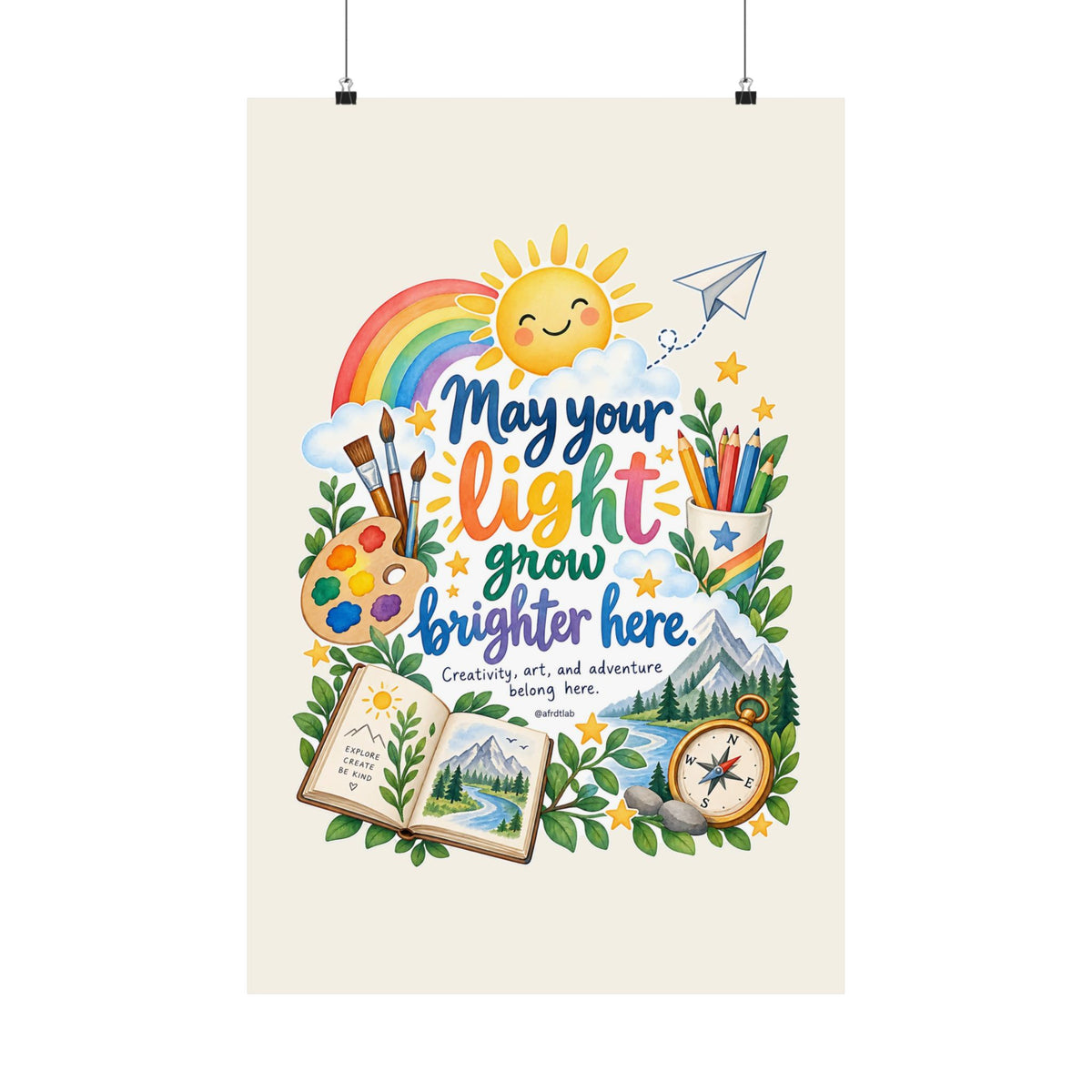 Art Room Kids Wall Art Print, May Your Light Grow Brighter Here – photo 1 of 20