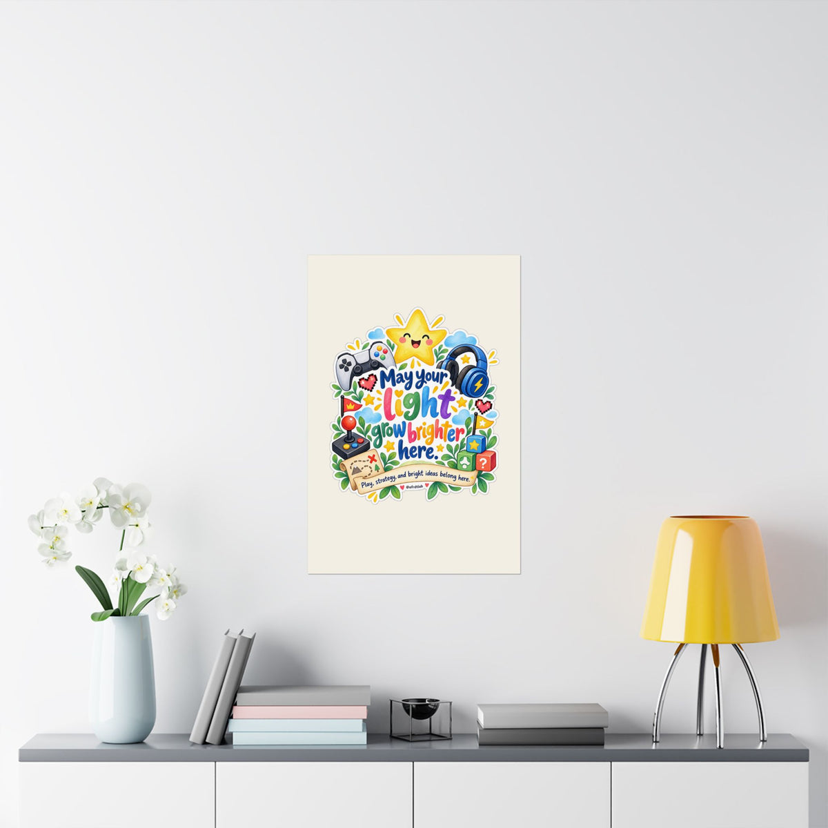 Gamer Kids Wall Art Print, May Your Light Grow Brighter Here – photo 10 of 20