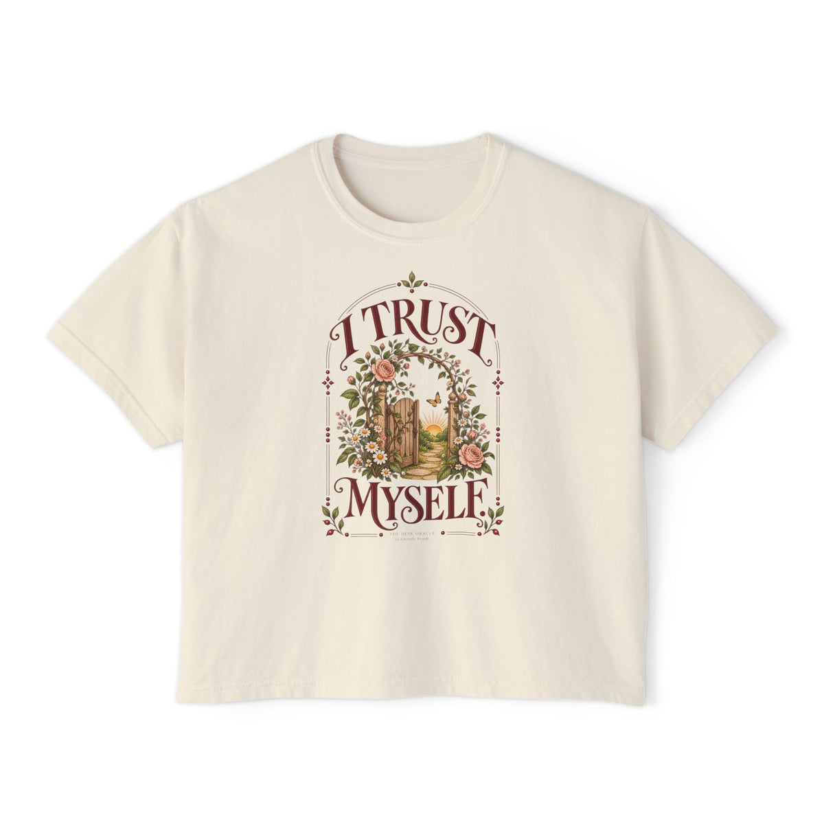 I Trust Myself Tee, garden gate floral boxy t-shirt – photo 6 of 7
