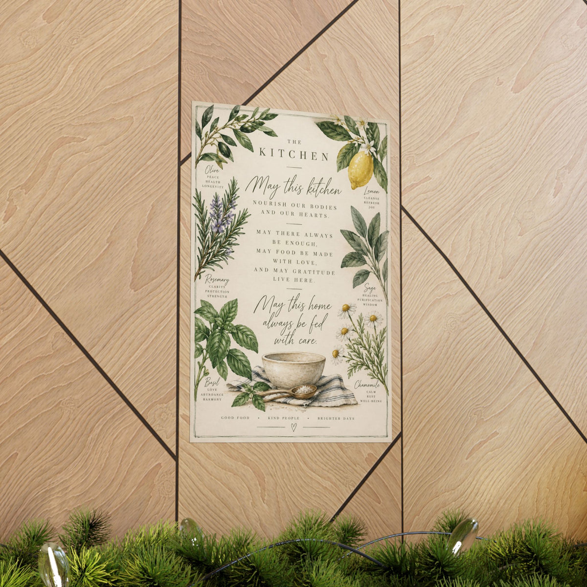 Kitchen Blessing Print, herb botanical kitchen prayer – photo 14 of 20