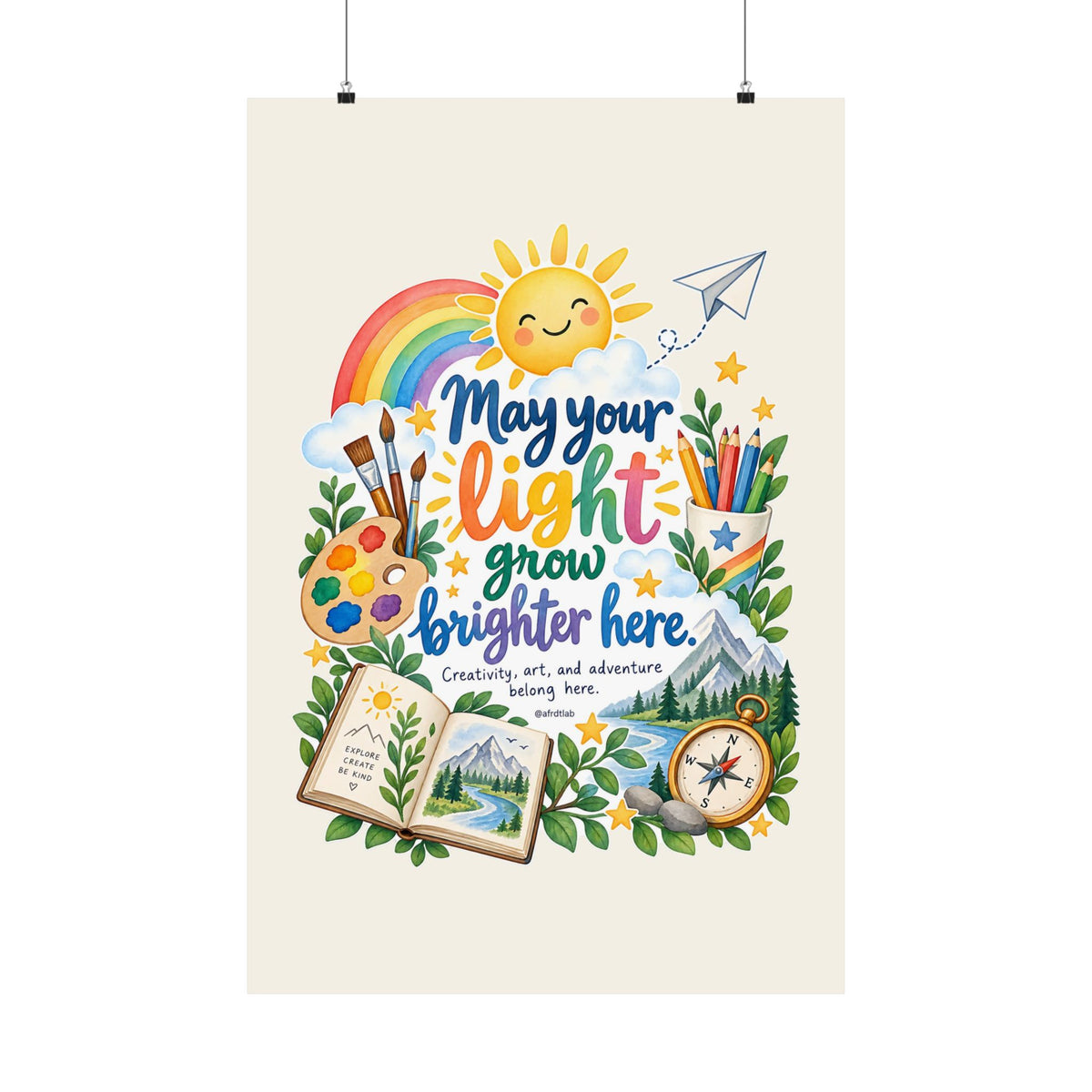 Art Room Kids Wall Art Print, May Your Light Grow Brighter Here – photo 3 of 20