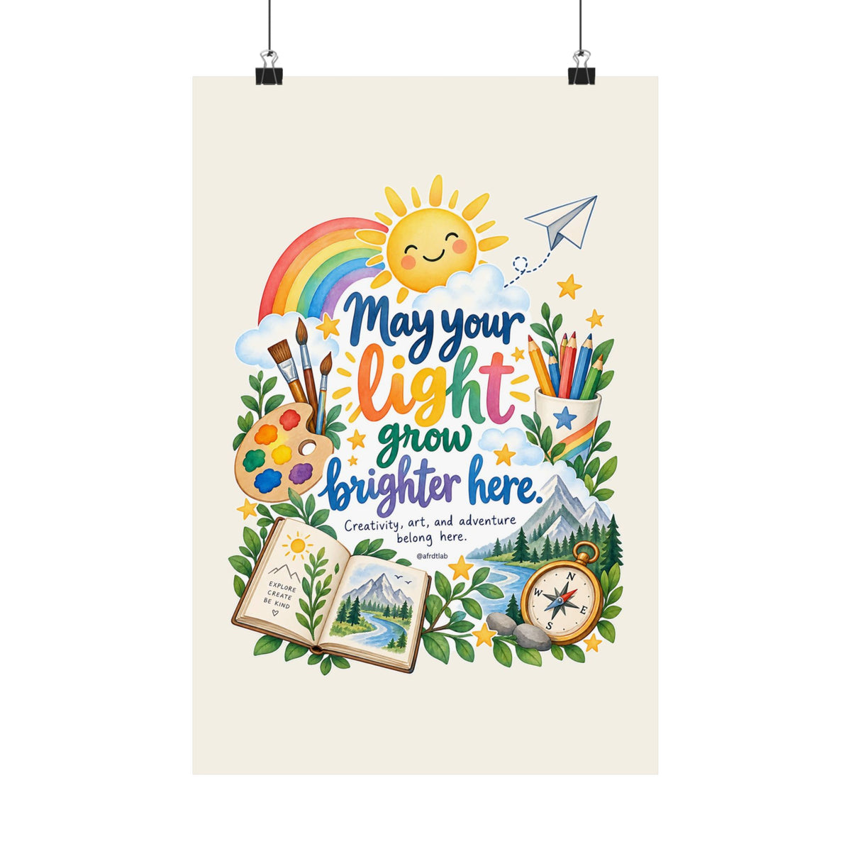 Art Room Kids Wall Art Print, May Your Light Grow Brighter Here – photo 2 of 20