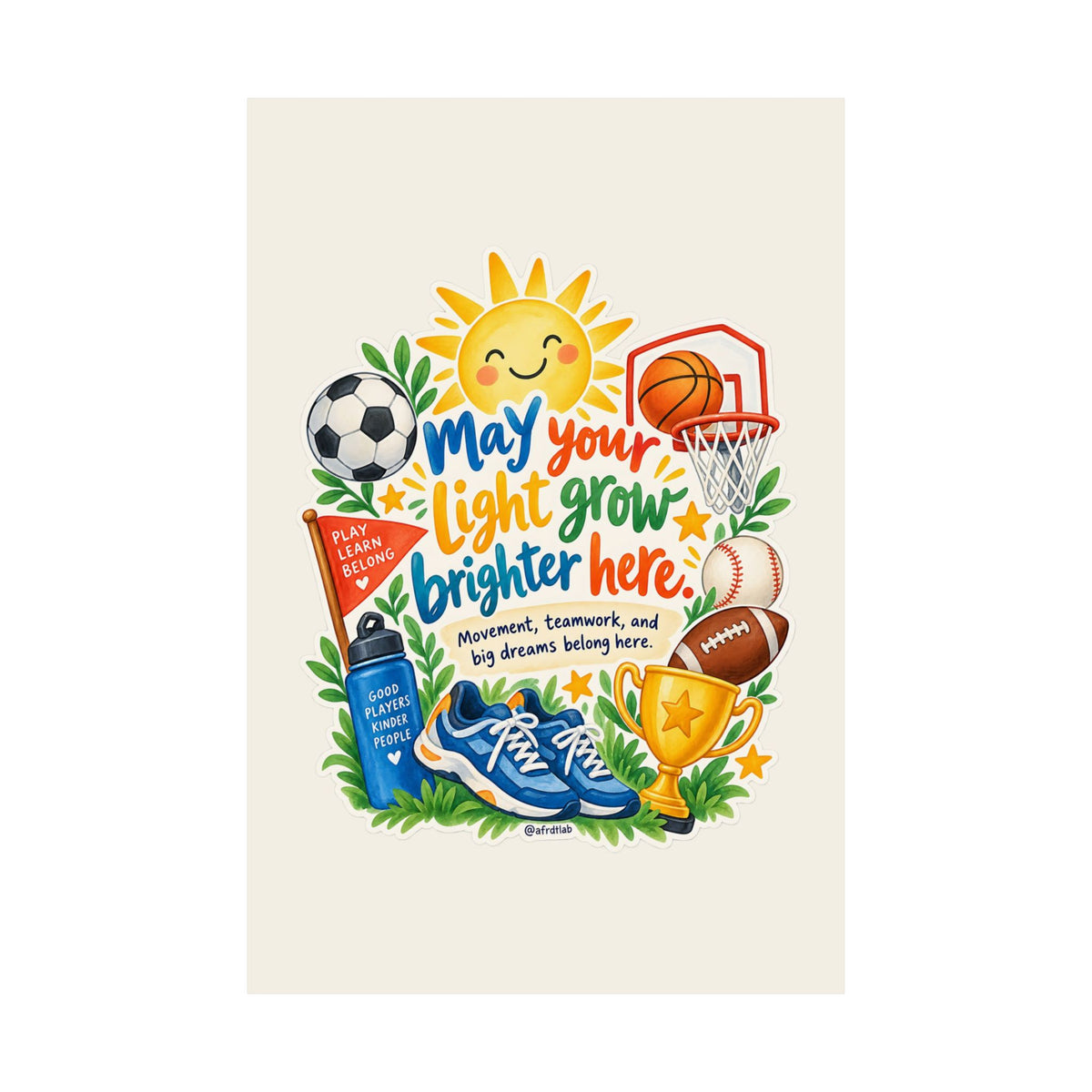 Sports Kids Wall Art Print, May Your Light Grow Brighter Here – photo 18 of 20
