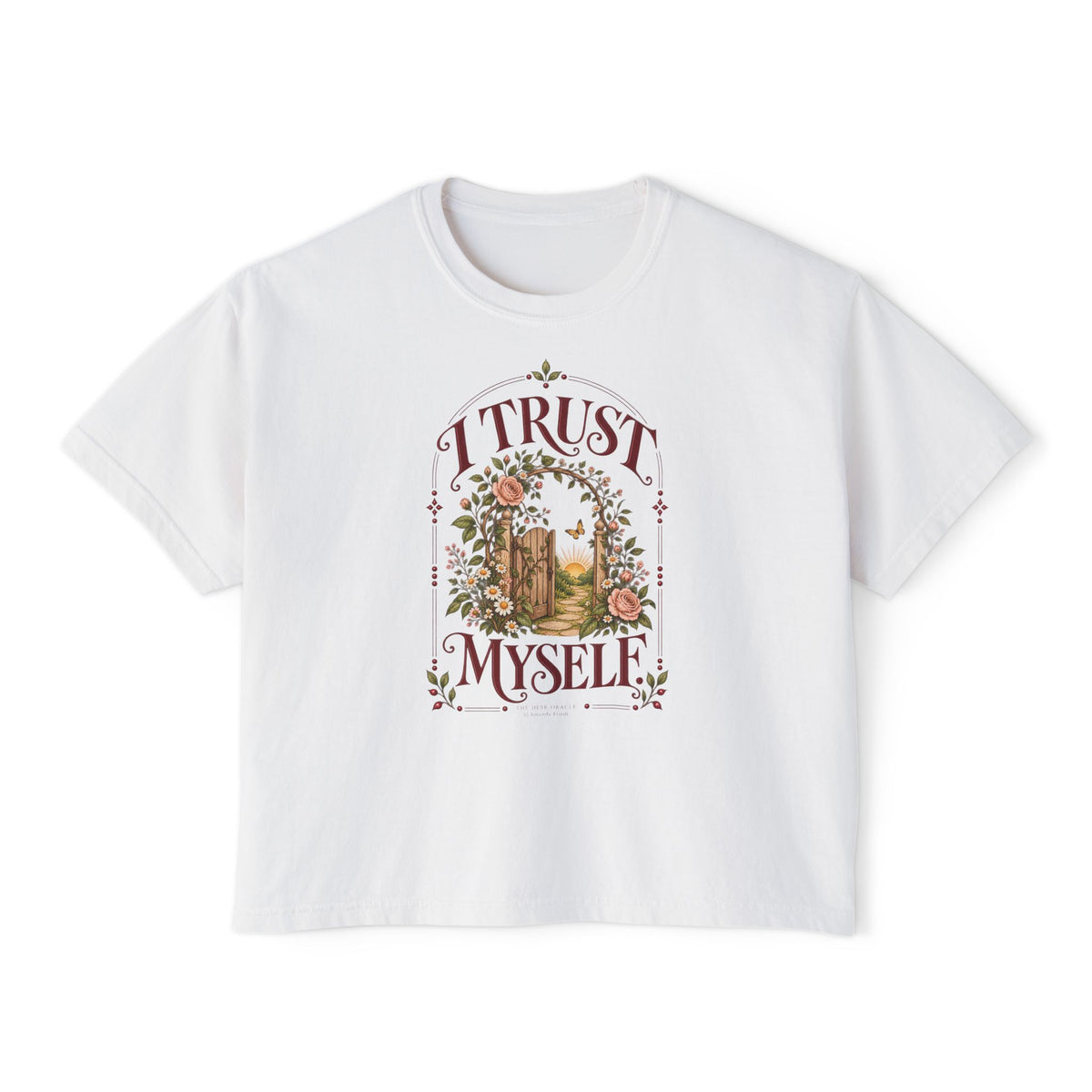 I Trust Myself Tee, garden gate floral boxy t-shirt – photo 1 of 7