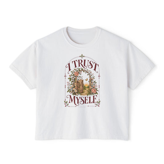 I Trust Myself Tee, garden gate floral boxy t-shirt – photo 1 of 7