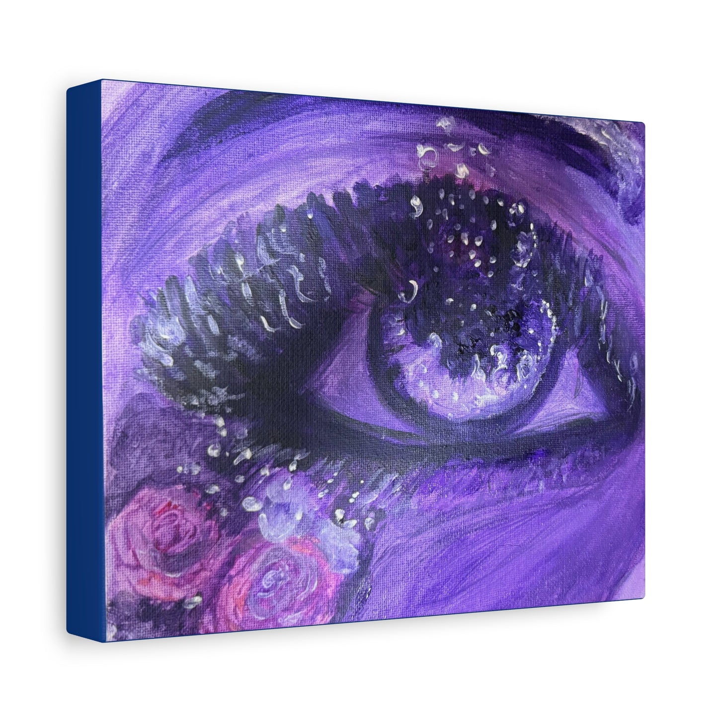 Watercolor Floral Eye Canvas Print — Stretched Matte Wall Art