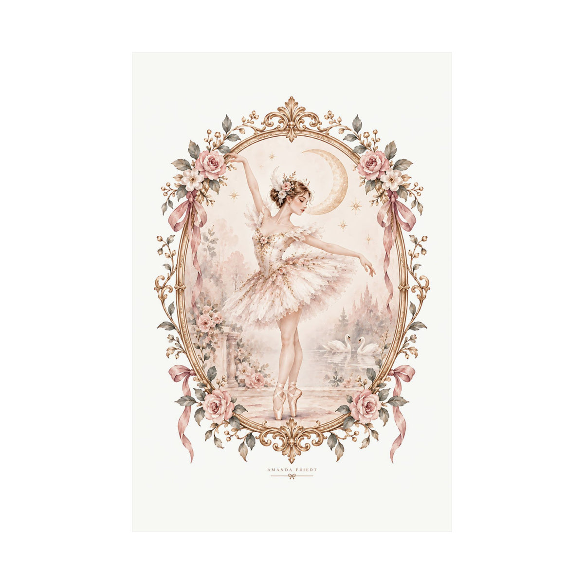 Ballerina and Moon Wall Art Print – photo 18 of 20