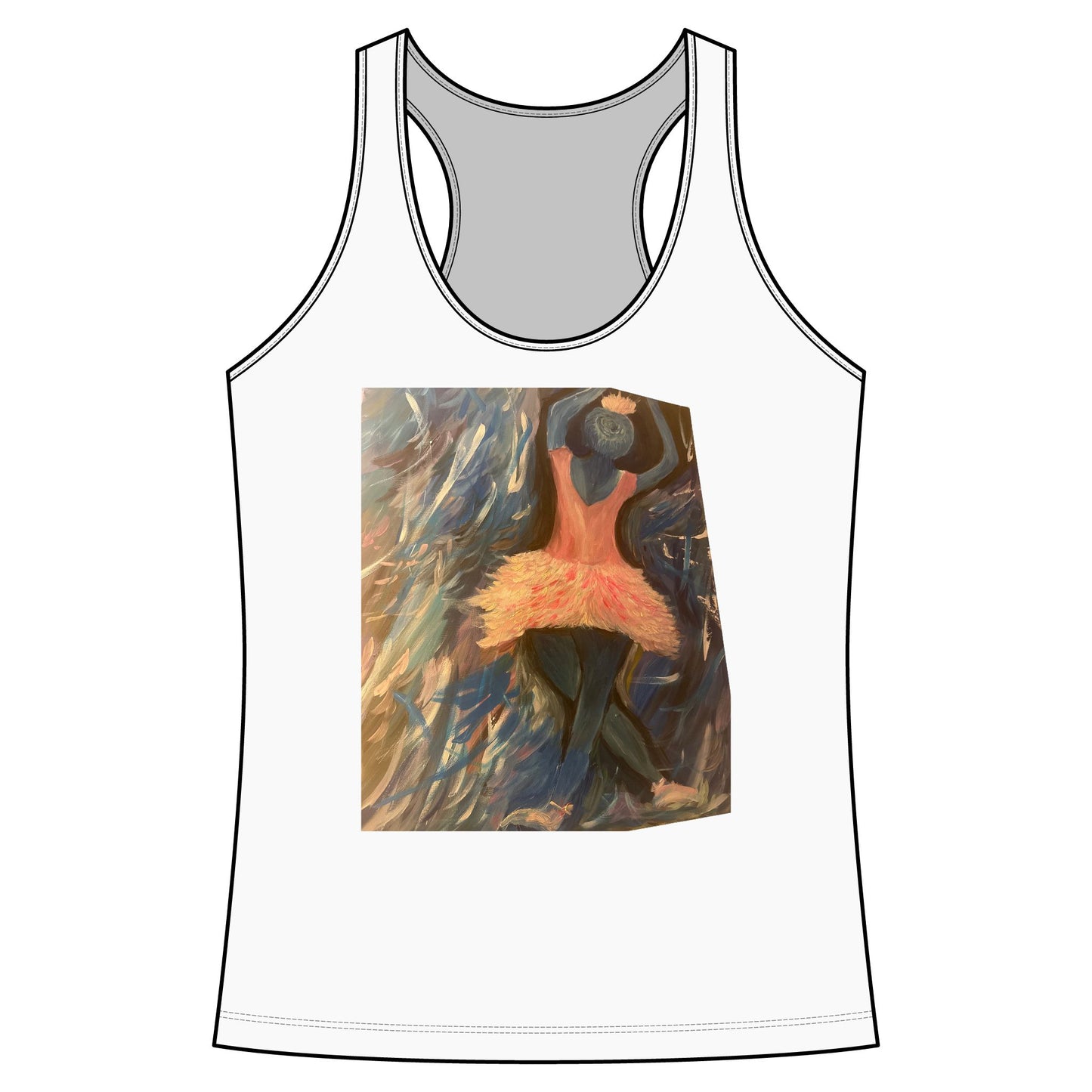 Ballerina art feminine dance racerback tank top