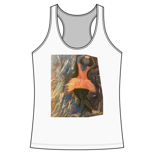 Ballerina art feminine dance racerback tank top