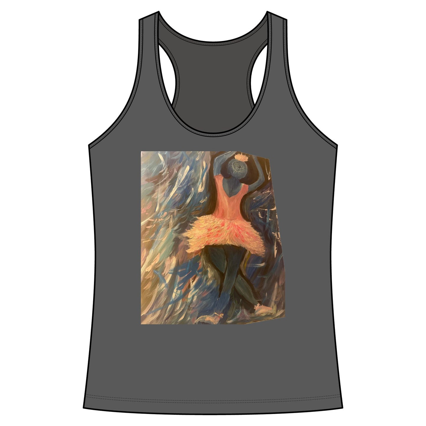Ballerina Art Racerback Tank - Feminine Dance Painting Tank Top