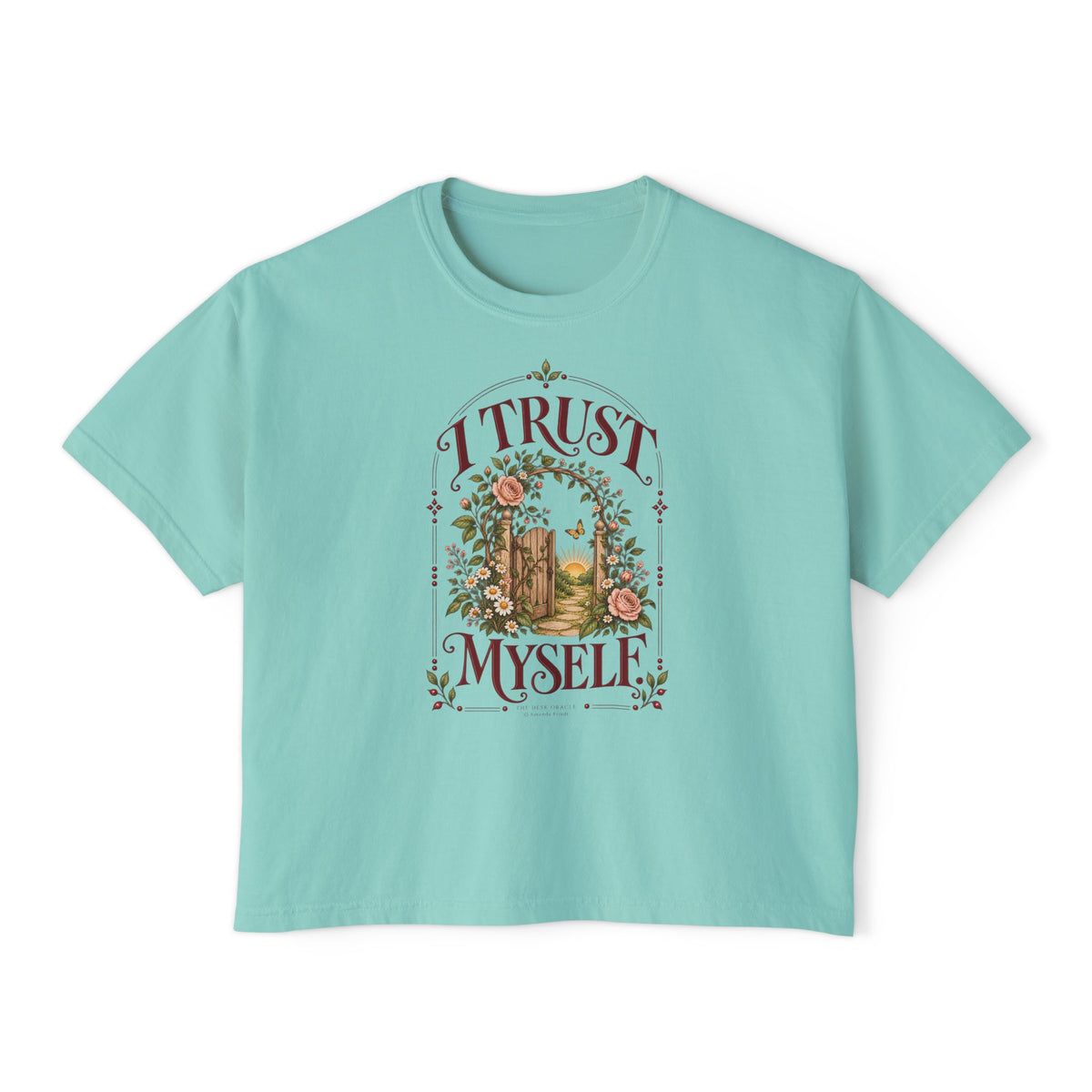I Trust Myself Tee, garden gate floral boxy t-shirt – photo 4 of 7