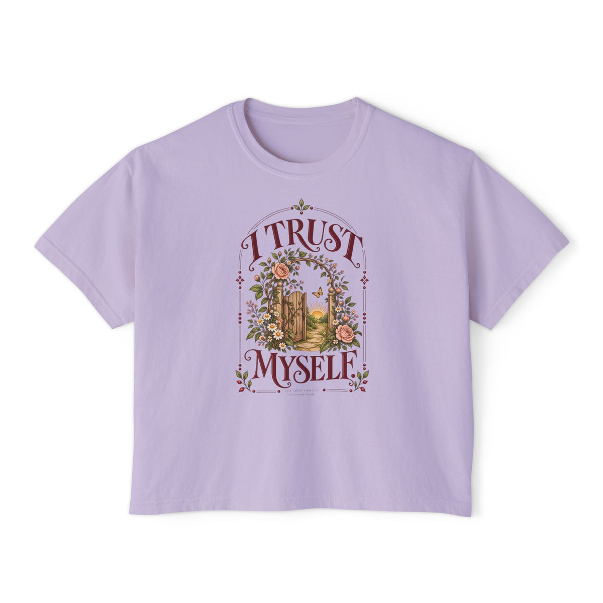 I Trust Myself Tee, garden gate floral boxy t-shirt – photo 5 of 7