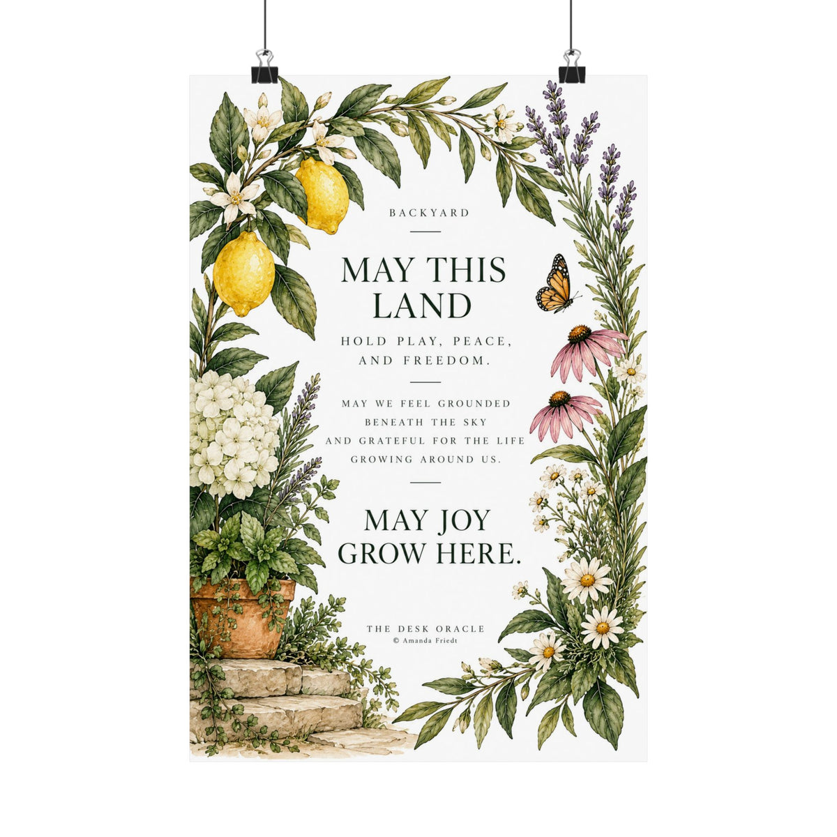 Backyard Blessing Print, May This Land Hold Play, Peace and Freedom – photo 2 of 20