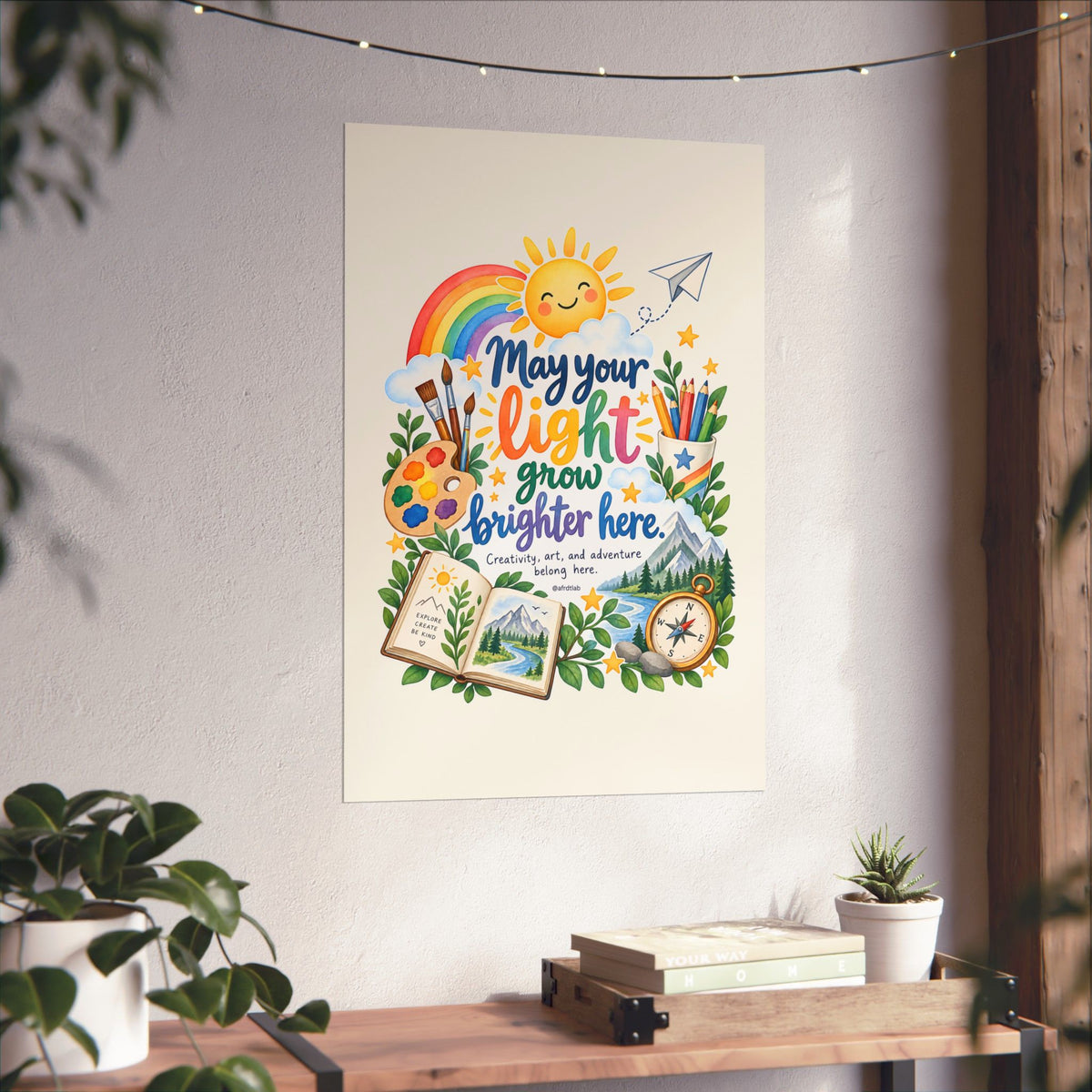 Art Room Kids Wall Art Print, May Your Light Grow Brighter Here – photo 8 of 20