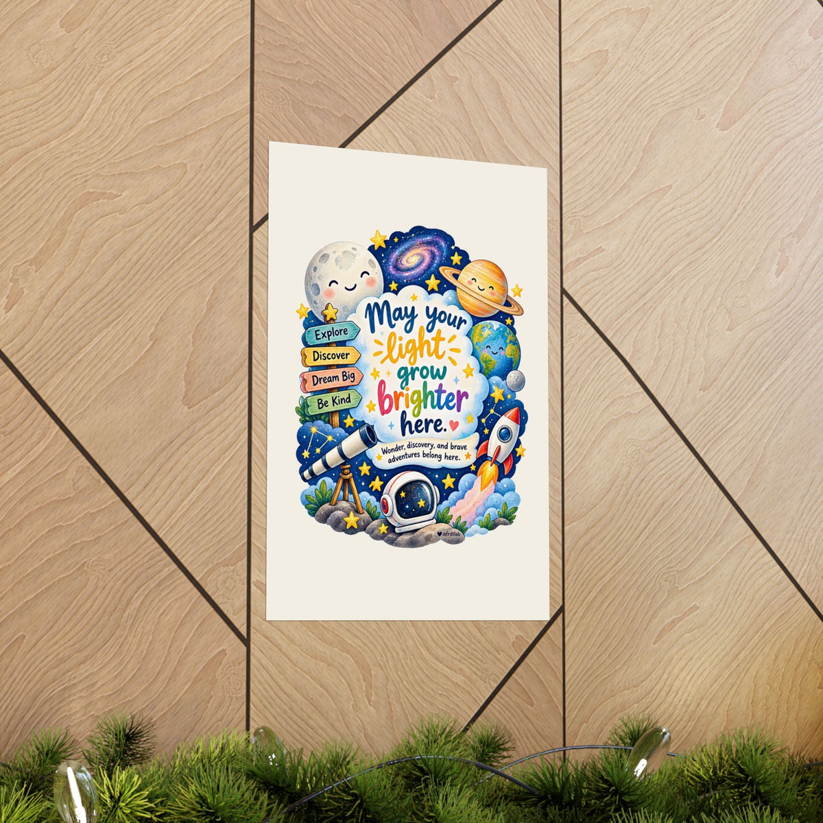 Space Kids Wall Art Print, May Your Light Grow Brighter Here – photo 14 of 20