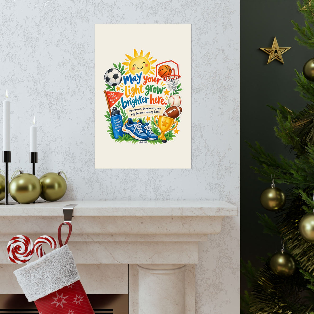 Sports Kids Wall Art Print, May Your Light Grow Brighter Here – photo 16 of 20