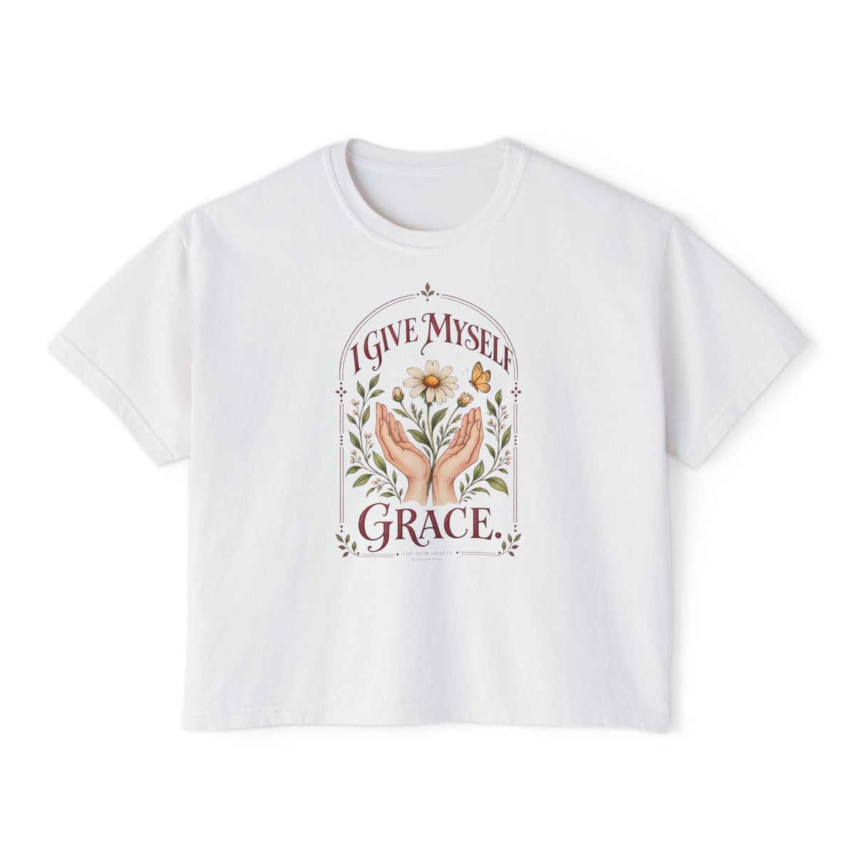 I Give Myself Grace Tee, floral boxy t-shirt – photo 1 of 7