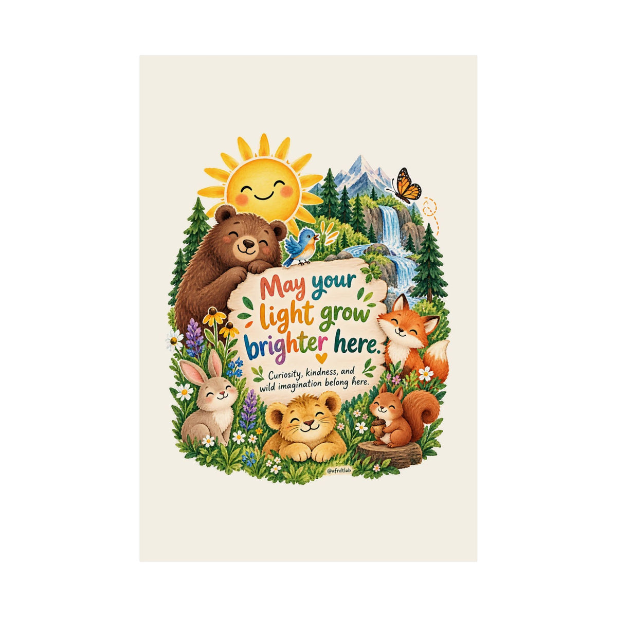 Woodland Animal Kids Poster, May Your Light Grow Brighter Here – photo 18 of 20