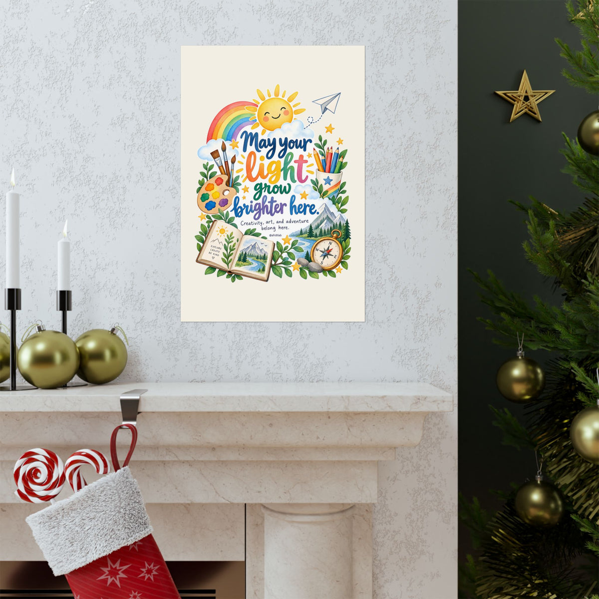 Art Room Kids Wall Art Print, May Your Light Grow Brighter Here – photo 16 of 20