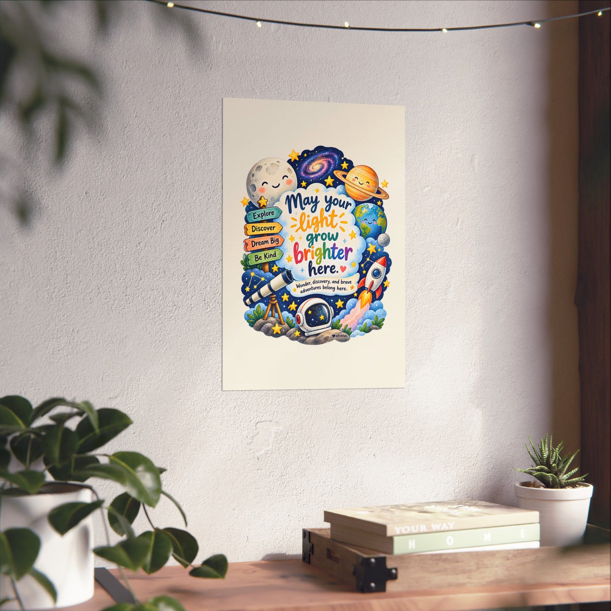 Space Kids Wall Art Print, May Your Light Grow Brighter Here – photo 15 of 20