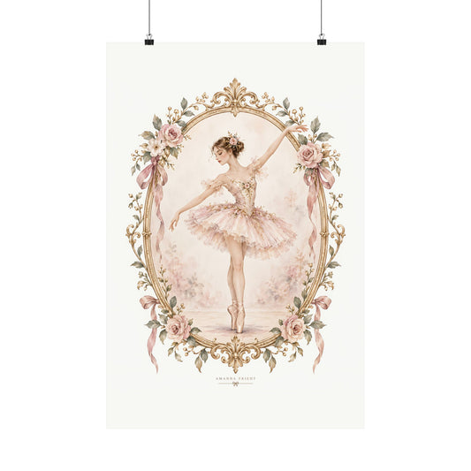 Vintage Ballerina Wall Art Print, pink ballet dancer – photo 1 of 20