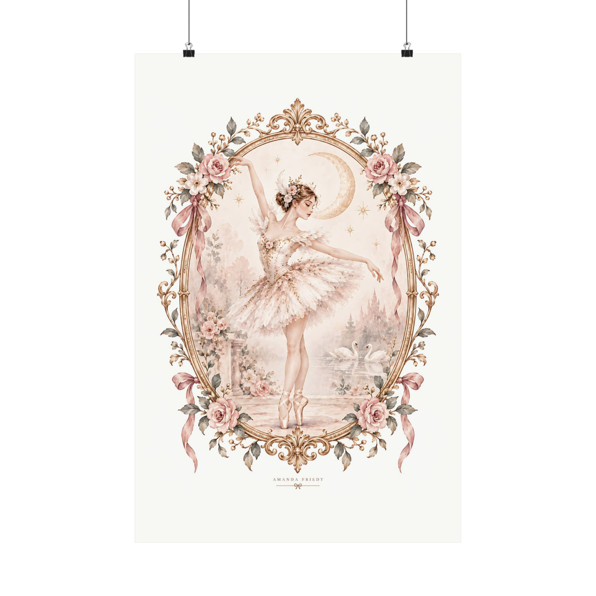 Ballerina and Moon Wall Art Print – photo 1 of 20