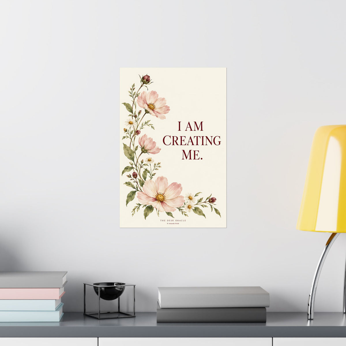 I Am Creating Me Affirmation Print, floral quote poster – photo 17 of 20