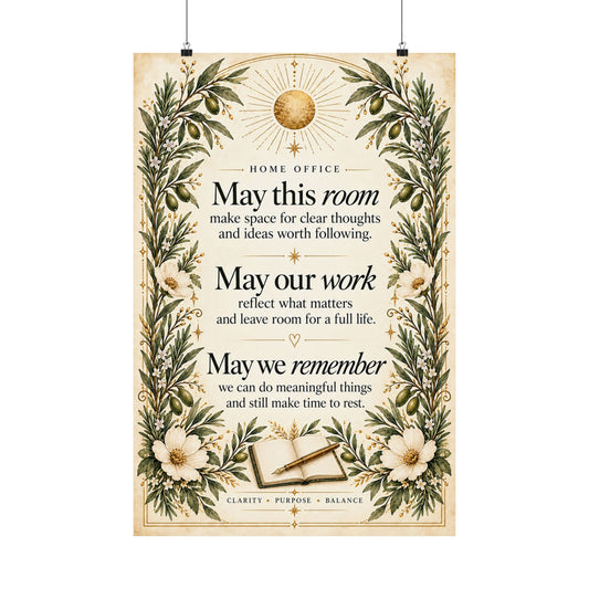 Home Office Blessing Print, May This Room Make Space for Clear Thoughts – photo 1 of 20