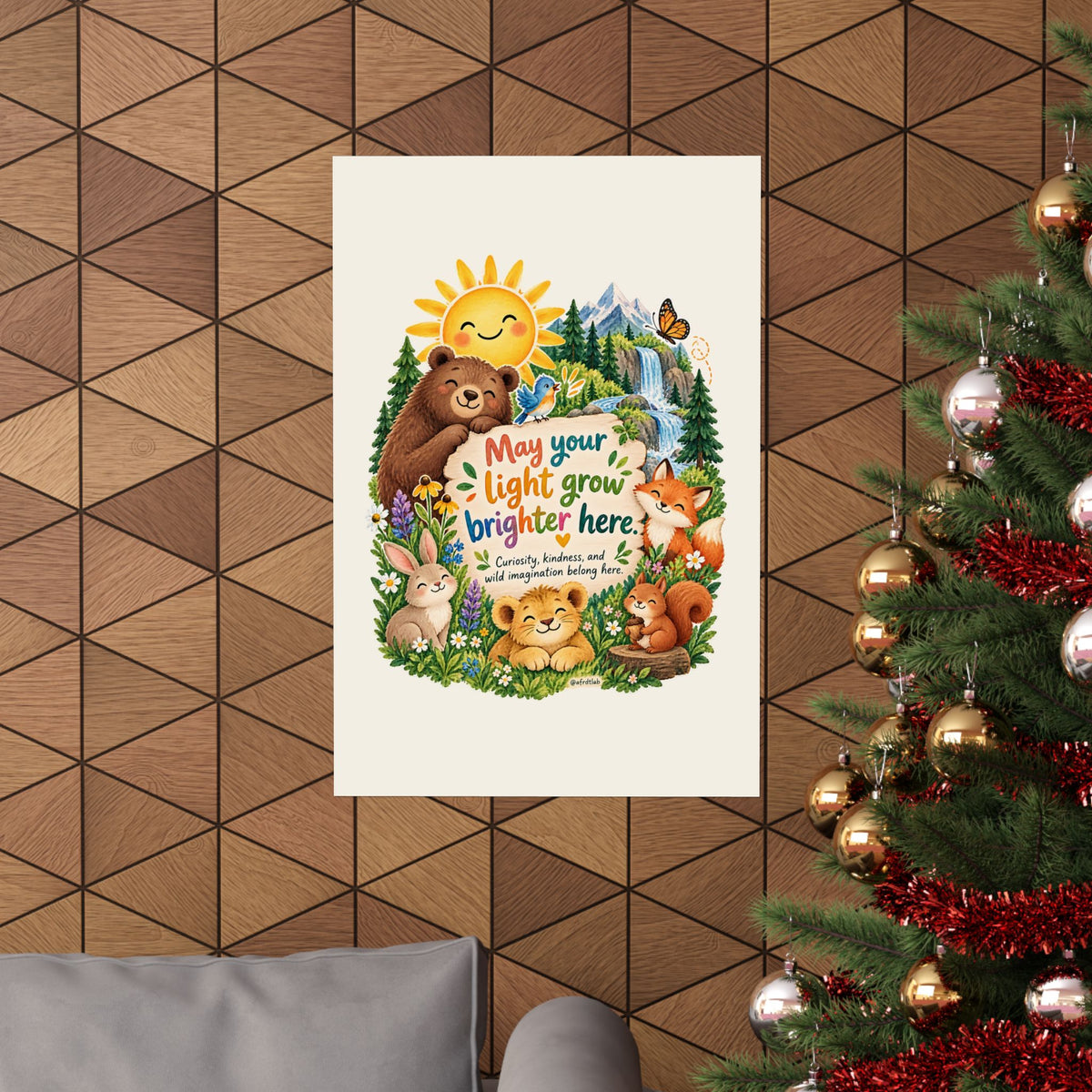 Woodland Animal Kids Poster, May Your Light Grow Brighter Here – photo 6 of 20
