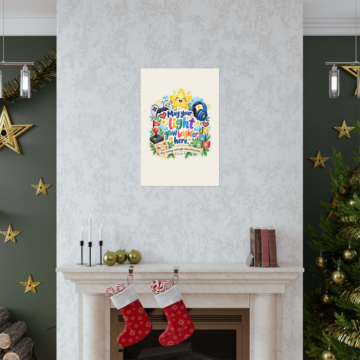 Gamer Kids Wall Art Print, May Your Light Grow Brighter Here – photo 9 of 20