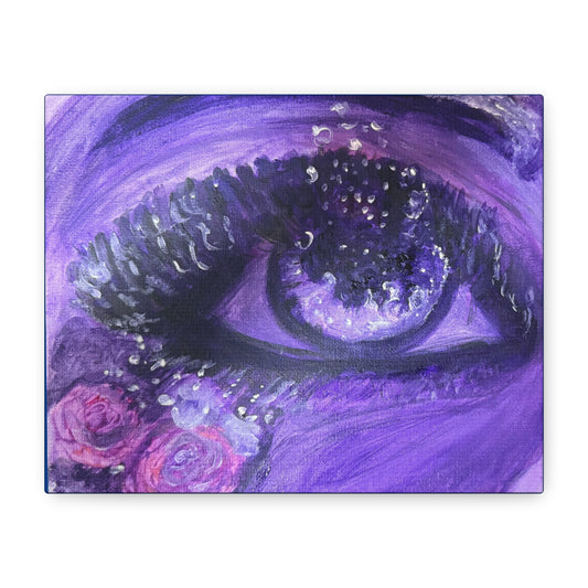 Watercolor Floral Eye Canvas Print — Stretched Matte Wall Art