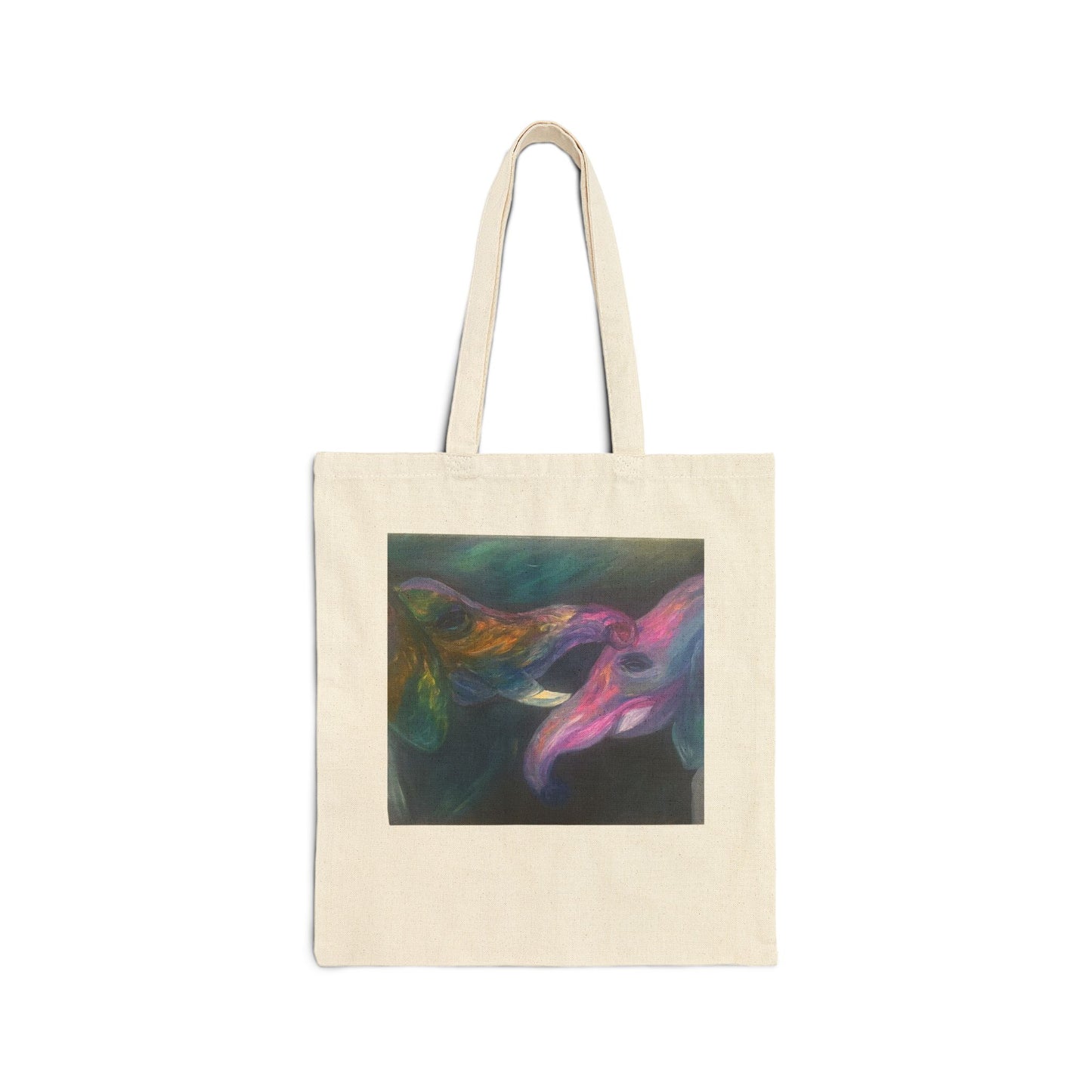 Elephant & Sunflower Canvas Tote — "Strength of Carrying" Inspirational Tote Bag